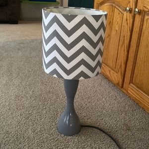 Gray and white chevron lamp